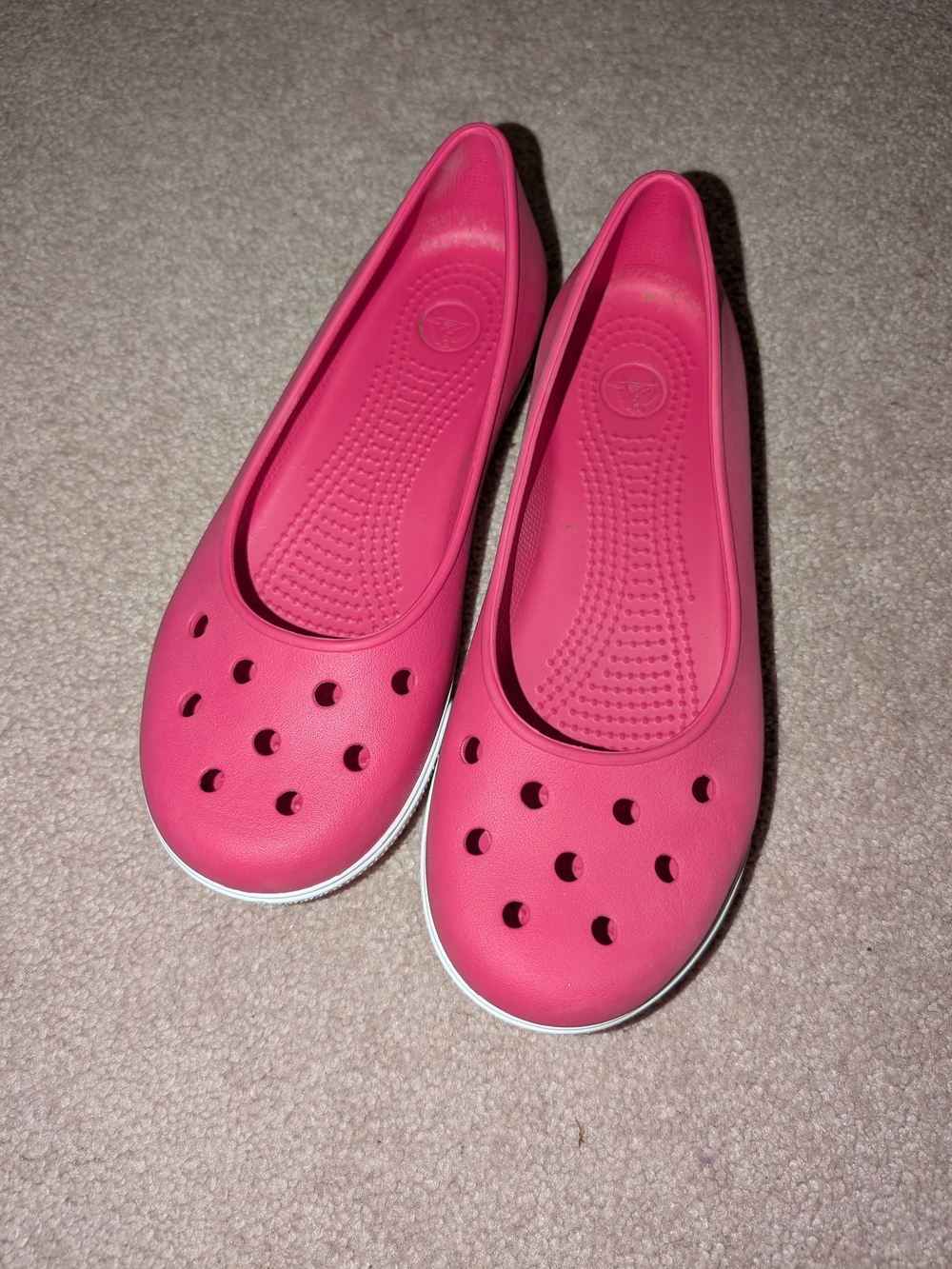 Women's Crocs Pink Slip-On Casual Ballet Flats